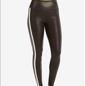 Spanx Tuxedo-Stripe Faux-leather Legging